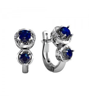 Earrings gold with sapphires and diamonds Amelia