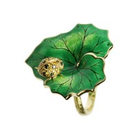 The Golden Ring with enamel and diamonds Miracle