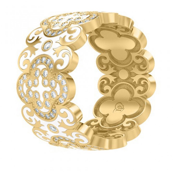 The Golden Ring with enamel and diamonds Laura